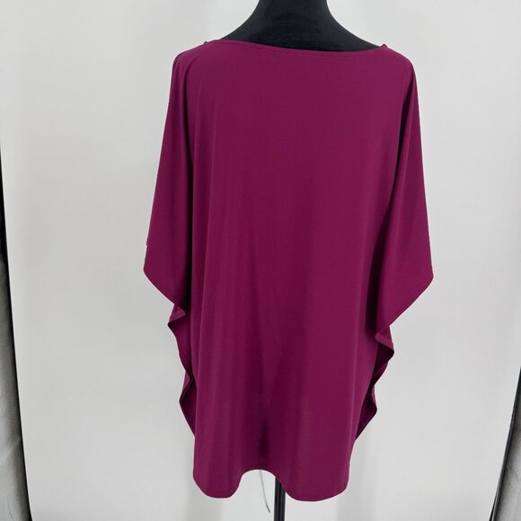 Bob Mackie Womens Floral Tunic Top Size 1X Stretch Colorful Work Party Loose Fit - Picture 7 of 8